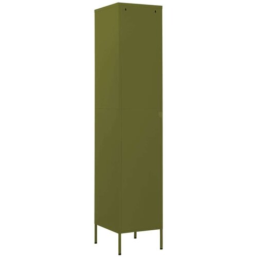 VidaXL Omara s ključavnico olivno zelena 35x46x180 cm jeklo Slike