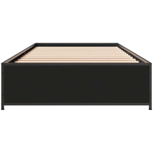 VidaXL Okvir za krevet crni 90 x 190 cm od konstruiranog drvo i metal Slike