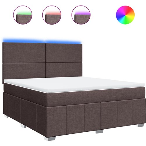 vidaXL Box spring postelja z vzmetnico temno rjava 180x200 cm blago, (21308788) Cene