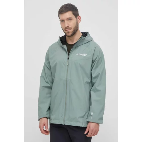 adidas Terrex Vodoodporna jakna Multi moška, zelena barva, IN4771