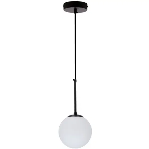 Candellux Lighting Črna viseča svetilka s steklenim senčnikom ø 15 cm Pompei -
