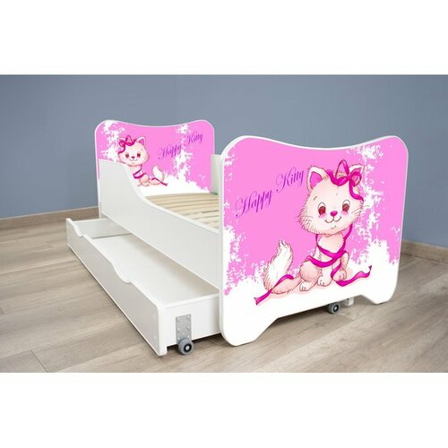 dečiji krevet + fioka pink kitty 140x70cm Slike