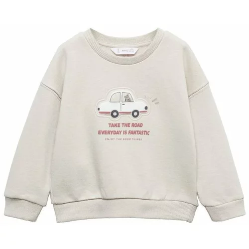 MANGO KIDS Sweater majica 'Animal' pijesak / crvena / bijela