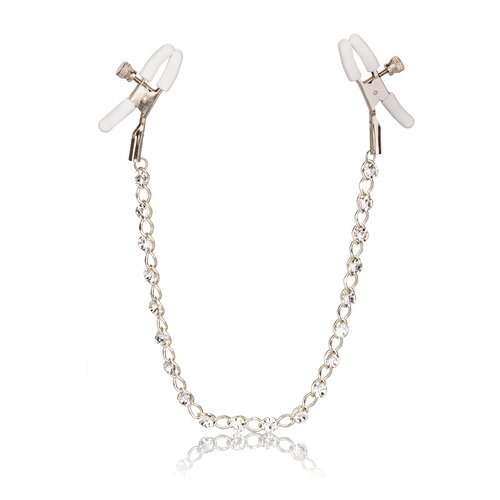 California Exotics Crystal Chain Nipple Clamps Silver Slike