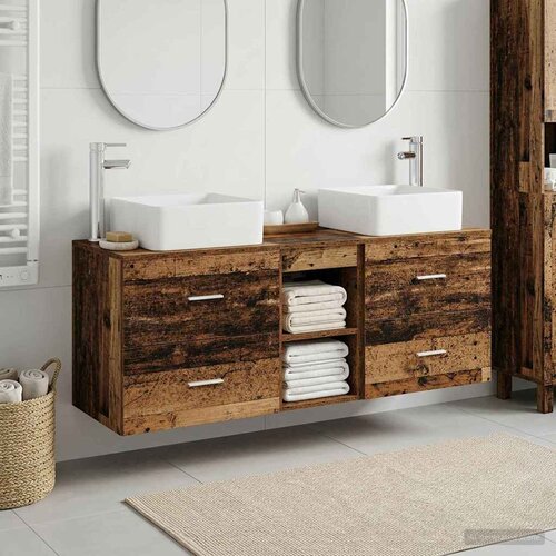  Set ormarića za kupaonicu 3 kom. Staro drvo 49,5 x 41 x 63 cm Cijene