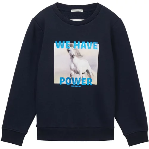 Tom Tailor Sweater majica mornarsko plava / svijetloplava / pastelno ljubičasta