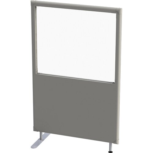 eurokraft pro Predelna stena z zvočno izolacijo, plošča z oknom, višina 1600 mm, širina 1000 mm, sive barve Cene