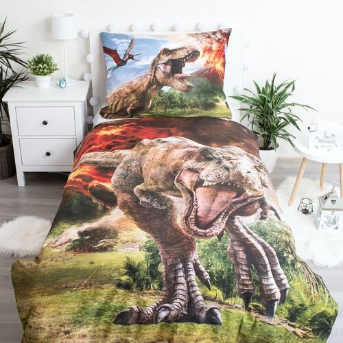 Jerry Fabrics Enojna bombažna otro&amp;scaron;ka posteljnina 140x200 cm Jurassic World &amp;quot;Volcano&amp;quot; &amp;ndash; Slike