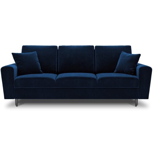 Cosmopolitan Design Modra žametna raztegljiva sedežna garnitura s prostorom za shranjevanje 235 cm Kyoto &amp;ndash; Slike