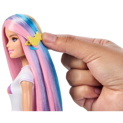 Mattel Barbie: Barbie s sijočimi mavričnimi lasmi z dodatki - Slike