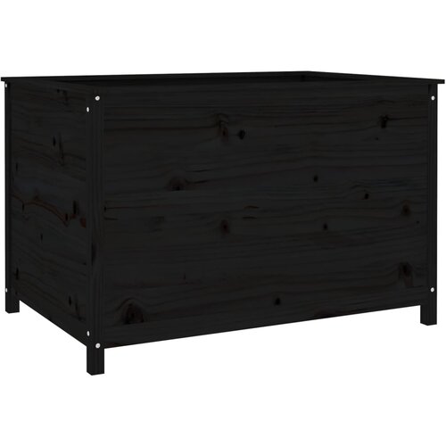  Povi&amp;scaron;ena vrtna gredica crna 119,5x82,5x78 cm masivna borovina Slike