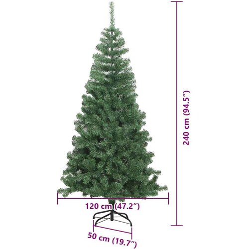 VidaXL Božićno drvce s 300 LED svjetlima s stalakom Zelena 240 cm PVC Slike