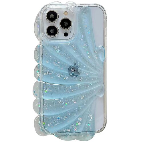 INORCO Za iPhone 13 Pro 6,1-palčni ovitek za telefon v slogu morske &amp;scaron;koljke, mehak TPU z ble&amp;scaron;čicami, epoksi zvezdna za&amp;scaron;čitna prevleka, (22036069) Slike