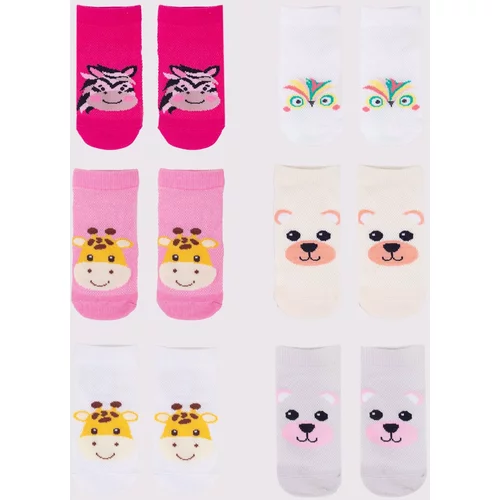 Yoclub Kids's Ankle Thin Socks Pattern Colours 6-Pack P2