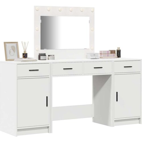 VidaXL Set od 3 Bijela MDF, Staklo Kompatibilan Toaletni stol Slike