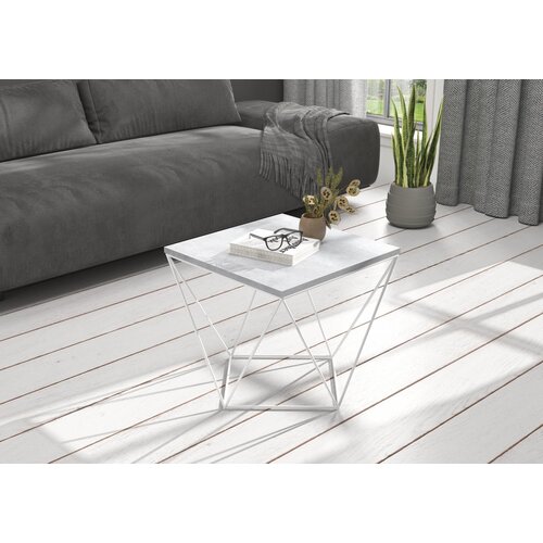 ADRK Moderna stoli� za kavu DIANA 50x50 - BIJELA-BETON Cijene