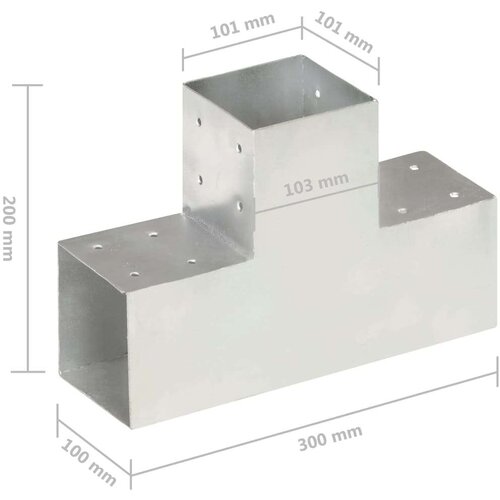 VidaXL spojnici za stupove u t-obliku 4 kom pocinčani metal 101x101 mm Slike