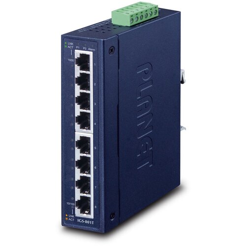 Planet IGS-801T network switch Unmanaged L2 Gigabit Ethernet (10 /100 /1000) Blue Slike