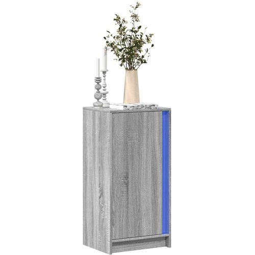 VidaXL Komoda z LED siva sonoma 42,5x34x85 cm inženirski les Slike