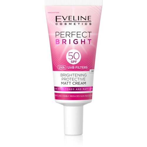 Eveline Cosmetics Perfect Bright SPF 50 za&amp;scaron;titna matirajuća krema za lice SPF 50 30 ml Slike
