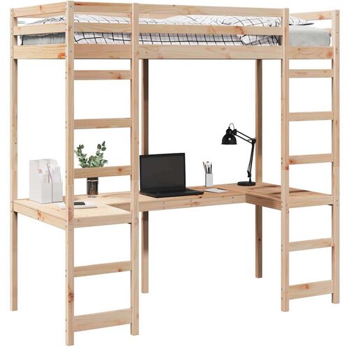  Krevet na kat Prirodna 75 x 190 cm Čvrsto borovo drvo Slike