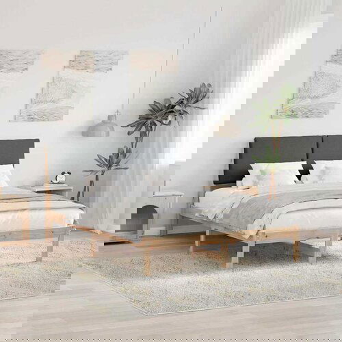 vidaXL Kovinska posteljna konstrukcija z vzglavjem rjava in temno siva Cene