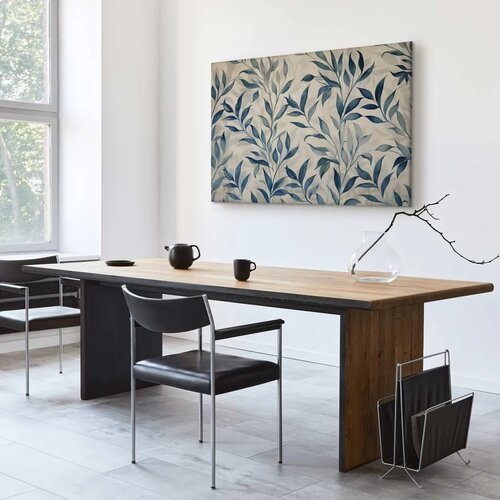  Slika - Leaves in Blue Color Delicate Botanical Motif 120x80 Standard Slike