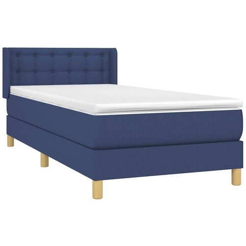  Krevet s oprugama i madracem plavi 90 x 200 cm od tkanine Slike