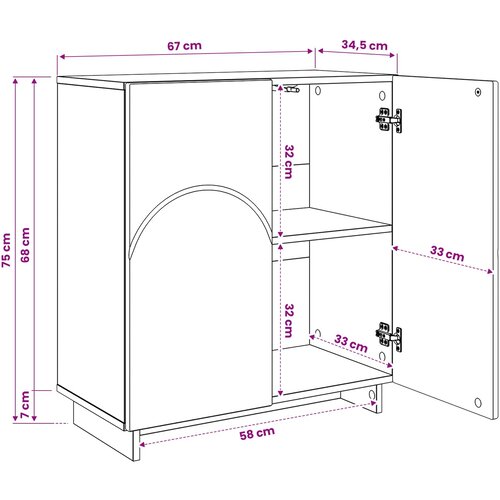  Komoda Betonska siva 67 x 34,5 x 75 cm Konstruirano drvo Slike