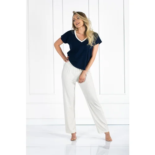 Momenti Per Me Cindy Navy-Ecru Pyjamas Navy-Ecru