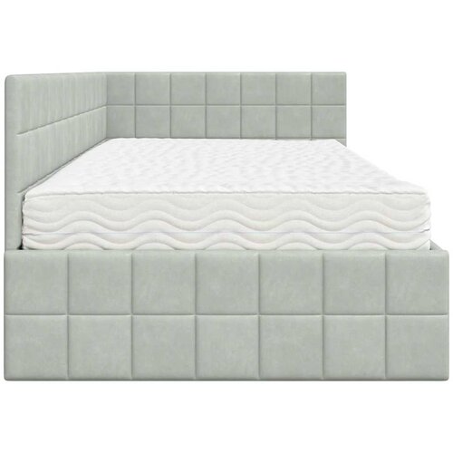  Kutni krevetni okvir s madracem 2 kom. Svjetlosiva 100 x 200 cm Slike