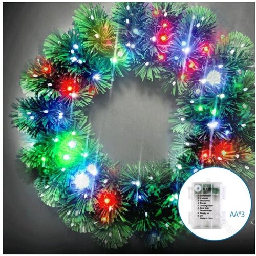Aigostar LED RGBY spolja&amp;scaron;nji božićni venac 72xLED/3xAA prečnik 50 cm IP44 Slike