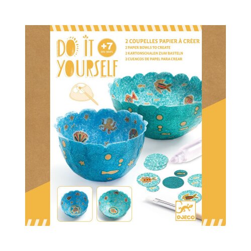 Djeco Izdelaj sam &amp;ndash; papirnate skledice modre barve Slike