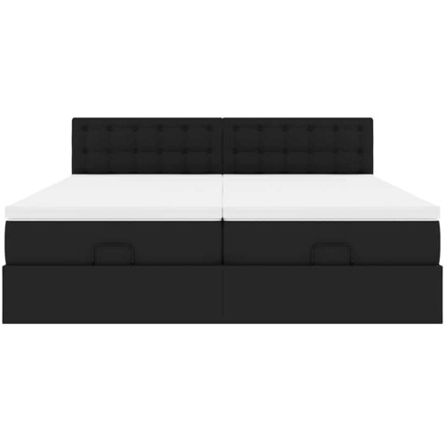  Otomanski krevet s madracima i LED crni 180x200 cm umjetna koža Slike