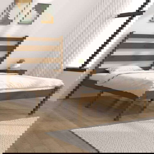  Posteljni okvir medeno rjav iz trdne borovine 100x200 cm, (20648377) Slike