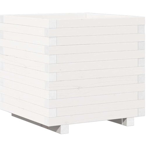  Vrtna sadilica bijela 50 x 50 x 49,5 cm od masivne borovine Slike