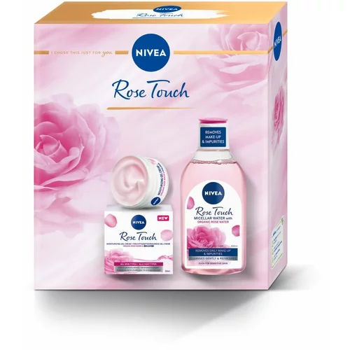 Nivea rose touch darovni set dnevna gel-krema za lice rose touch 50 ml + micelarna voda rose touch 400 ml za žene