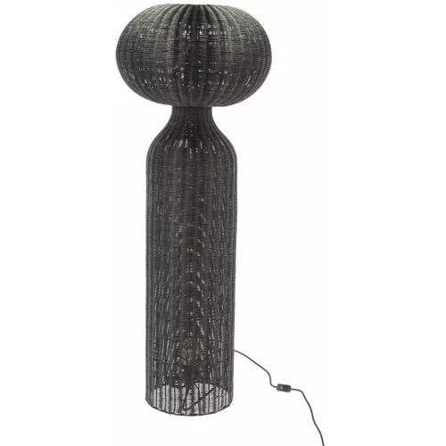 Villa Collection Črna stoječa svetilka s senčnikom iz ratana (višina 130 cm) Werna –