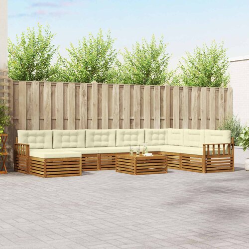  Set vanjskih sofa 9 kom. Prirodna i krem Čvrsto drvo akacije Cene