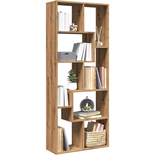 VidaXL Pregrada s knjižno omaro artisan hrast 67x25x161,5 cm inž. les Slike