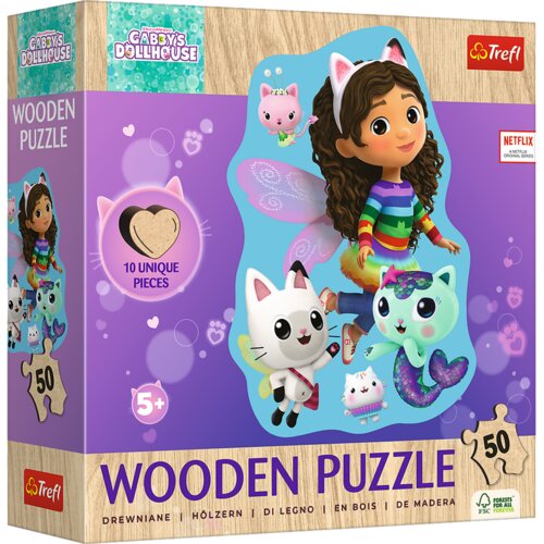Puzzle 50 drvenih konturnih - Wesoła Gabby Trefl 20260 Cene