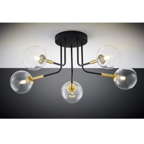 Jupiter 2040 - Luster na &amp;scaron;ipci BURANO 5xG9/10W/230V crna/zlatna/prozirna Slike