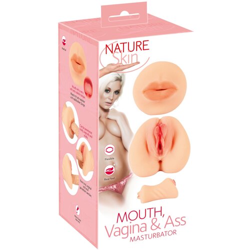 Nature Skin masturbator za vaginu i usta (neutralna boja) Slike