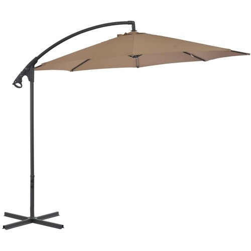 vidaXL Previsni senčnik z jeklenim drogom 300 cm taupe, (20693104) Cene