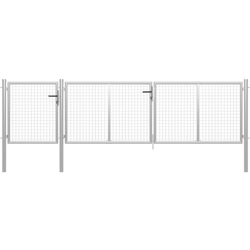 vidaXL Vrtna vrata jeklena 400x100 cm srebrna Cene