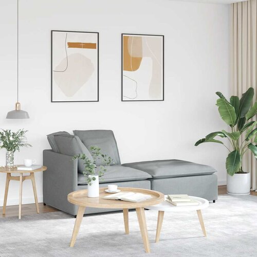 Modularna sofa s podnožjem i jastucima, tkanina, svijetlo siva Cijene