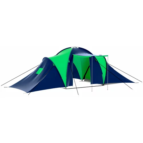 In Šator za kampiranje od tkanine za 9 osoba plavo-zeleni