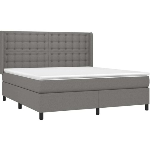  Box spring s madracem LED tamnosivi 180x200 cm tkanina Slike