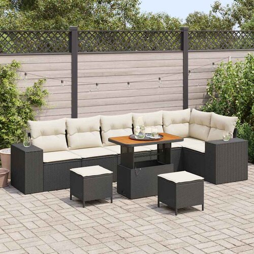  Sjedeća garnitura za vrt 10 kom. poliratan 310 x 145 x 85 cm Slike