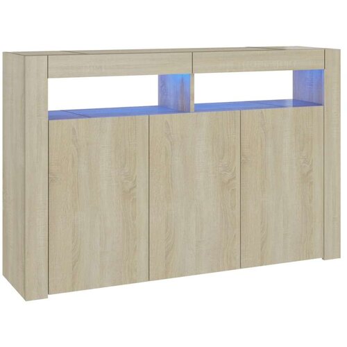 VidaXL Komoda z LED lučkami sonoma hrast 115,5x30x75 cm Slike